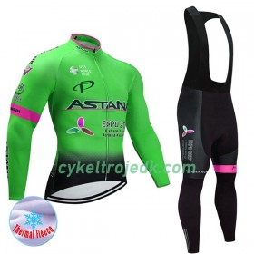 Cykeltøj Langærmet Vinter + Bib Cykelbukser Dame 2017 Astana Pro Team N002